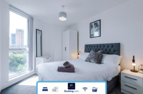Cosy MCR 1 Bedroom Apartment By Host A Home Short Lets & Serviced Accommodation Manchester With Balcony